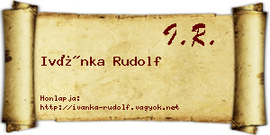 Ivánka Rudolf névjegykártya