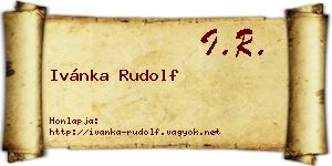 Ivánka Rudolf névjegykártya